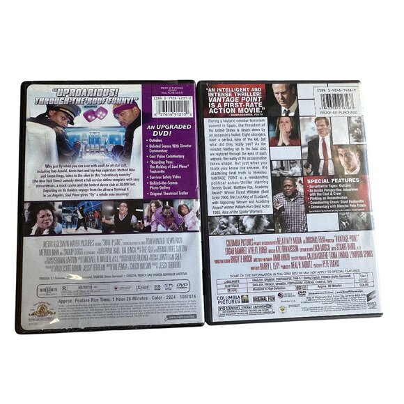 Movie Lot 2 DVDs Vantage Point Widescreen & Soul Plane Special Edition Pre-Owned - Picture 2 of 4